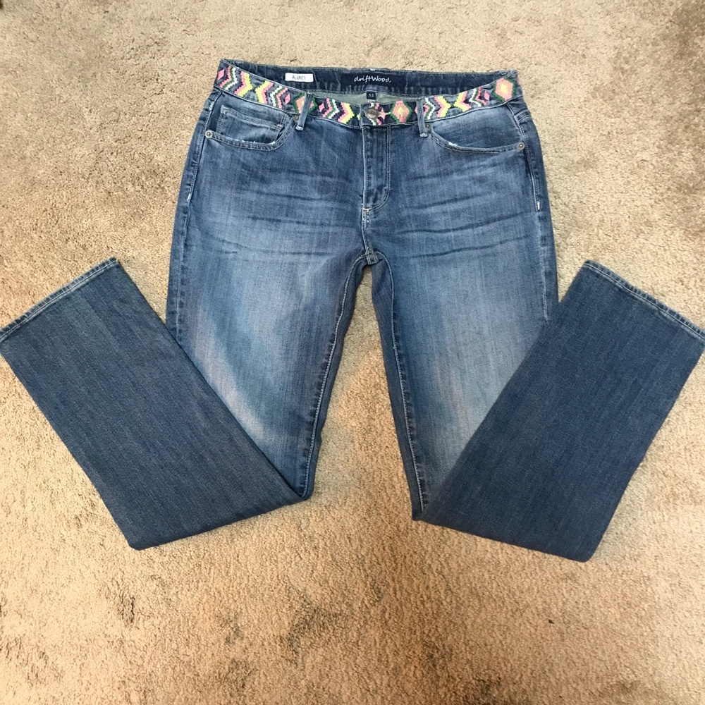 Sundance Driftwood Embroidered Straight Jeans 31